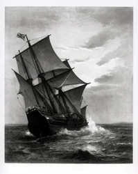 Le Mayflower, gravé et publié par John A. Lowell, Boston, 1905